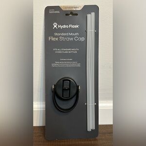Hydro Flask Standard Mouth Flex Straw Cap Lid & 2 Straw Set NEW In Package